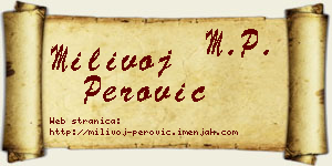Milivoj Perović vizit kartica